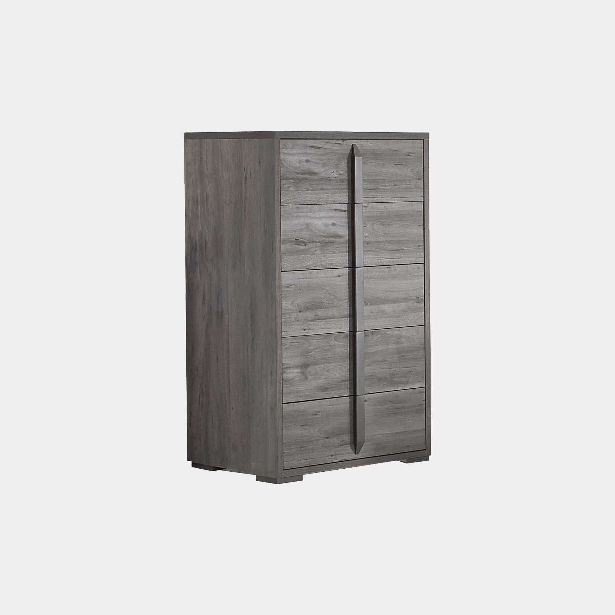 Tall Chest Of 5 Drawers Ash/Osage High Gloss Finish