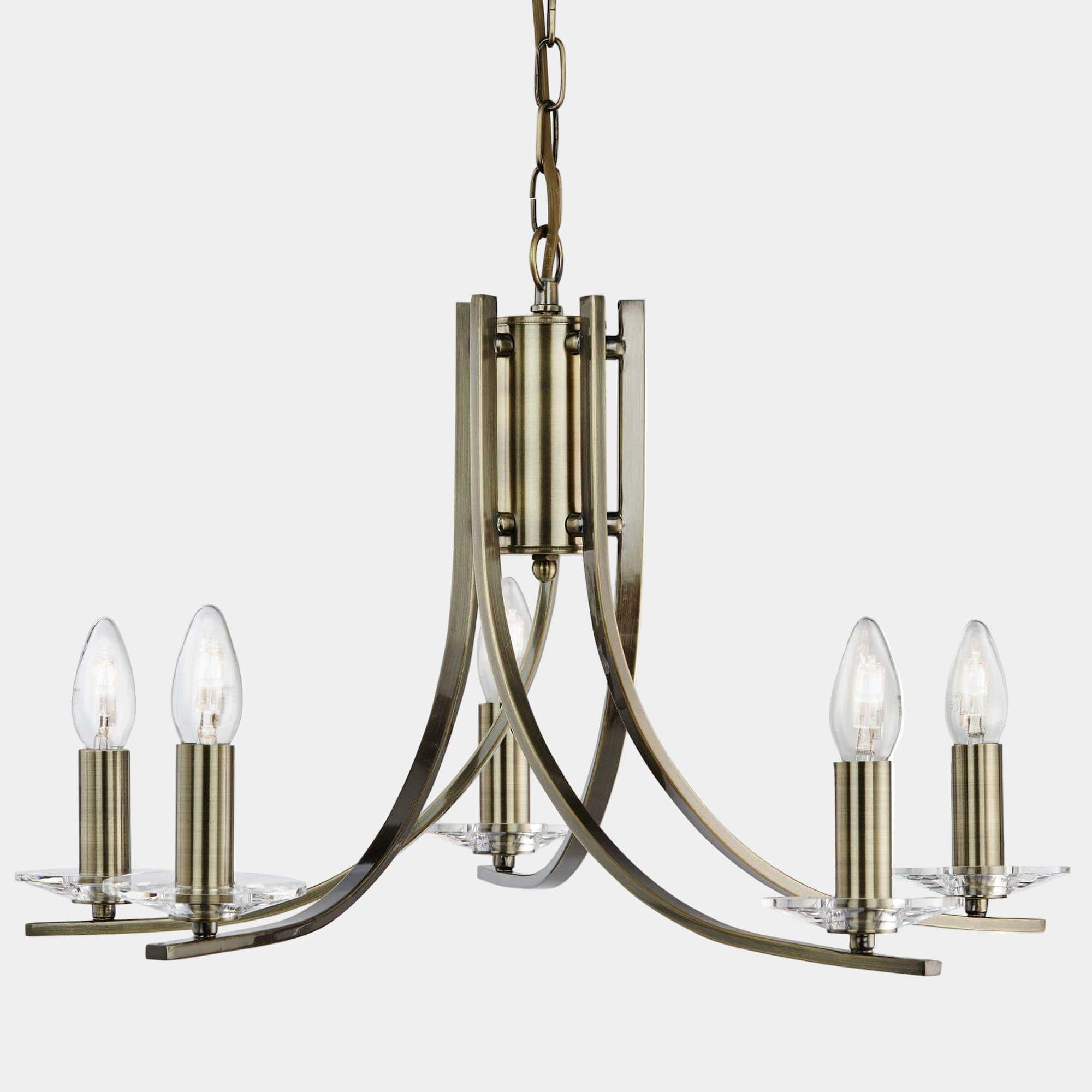 Flow 5 Light Antique Brass