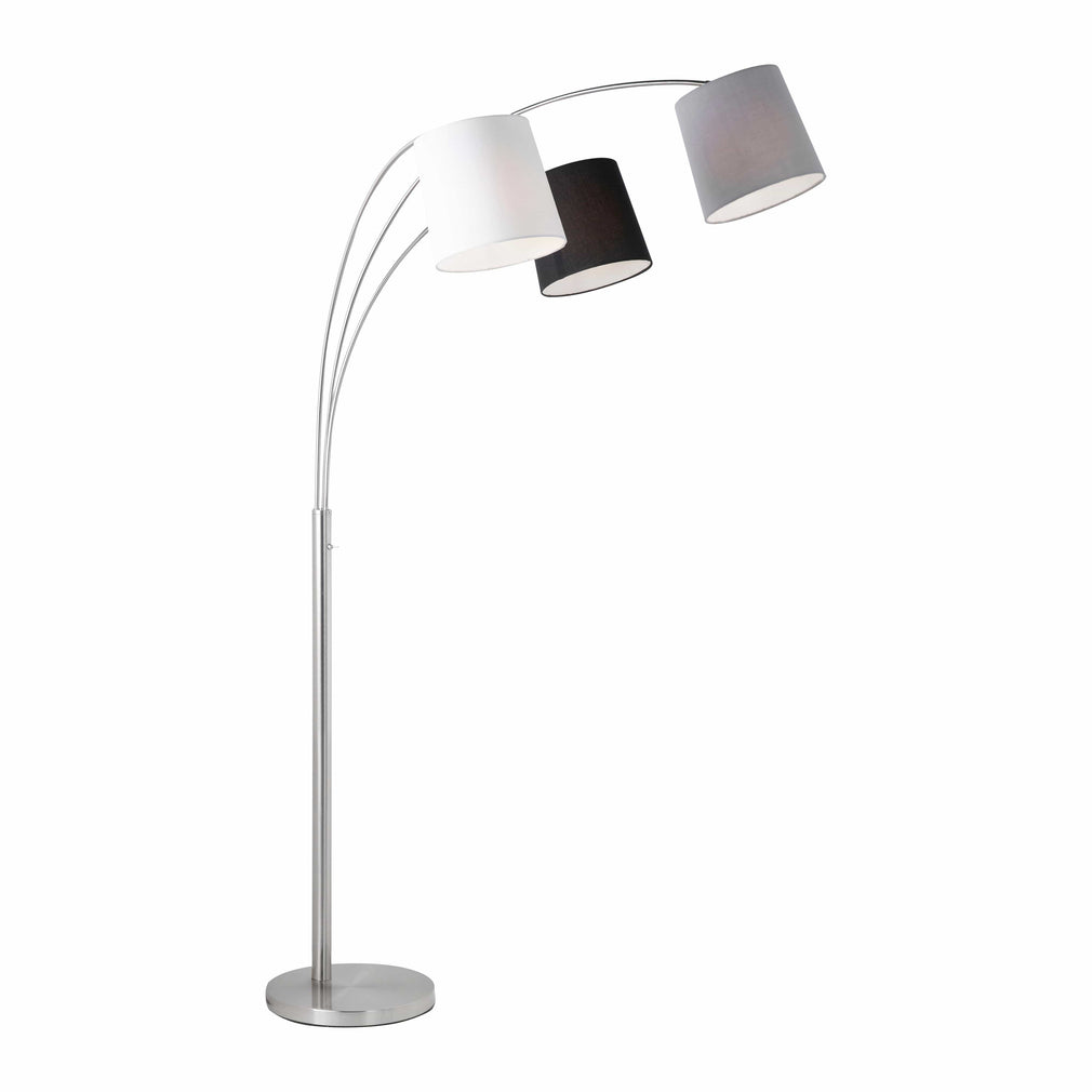 Largo LED 3 Arm Floorlamp Steel