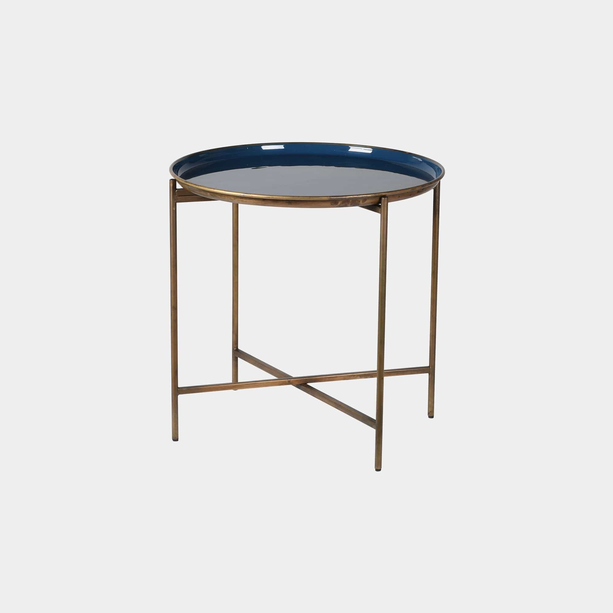 Blue & Gold Enamel Tray Table