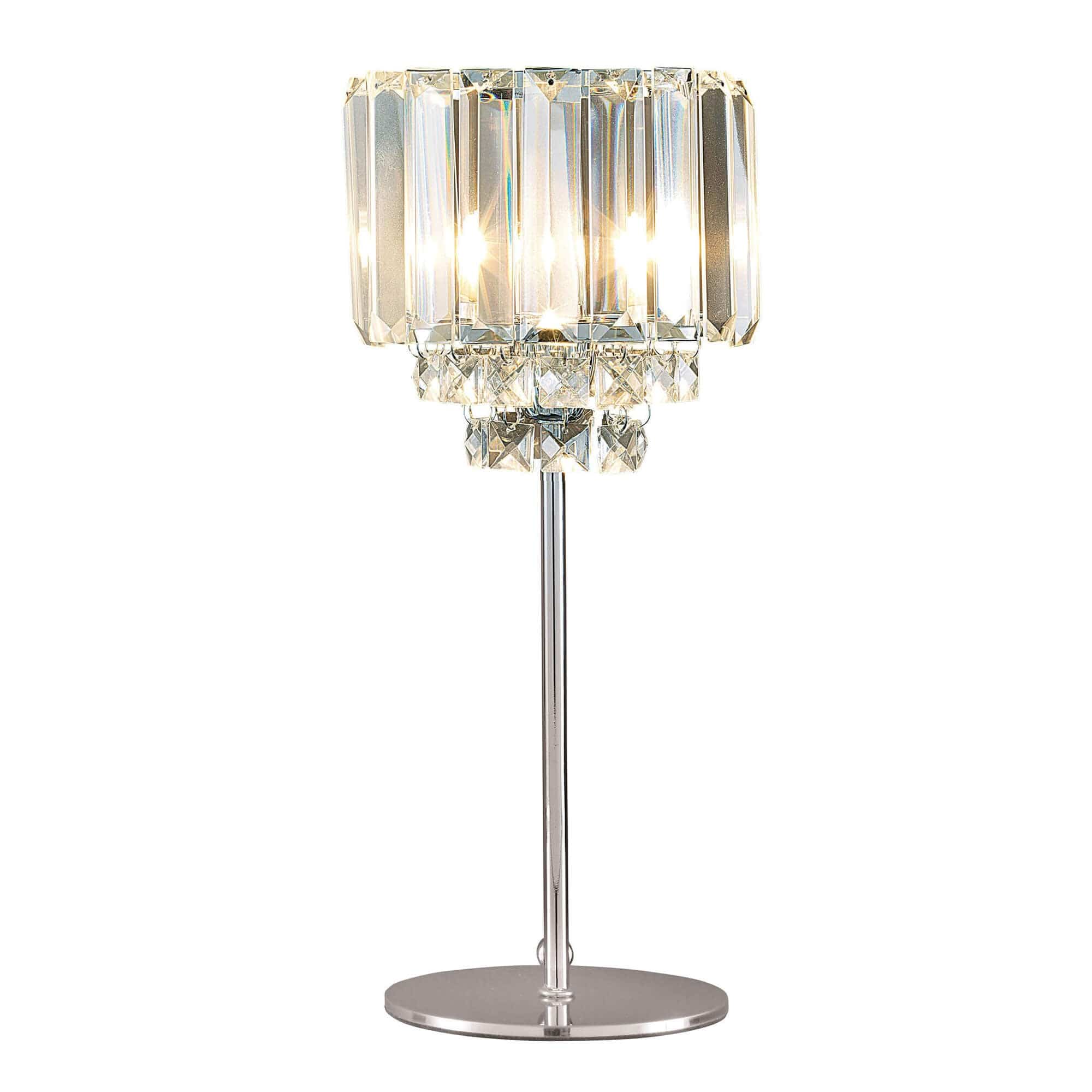 LA Collection Vienna Table Lamp Crystal/Chrome