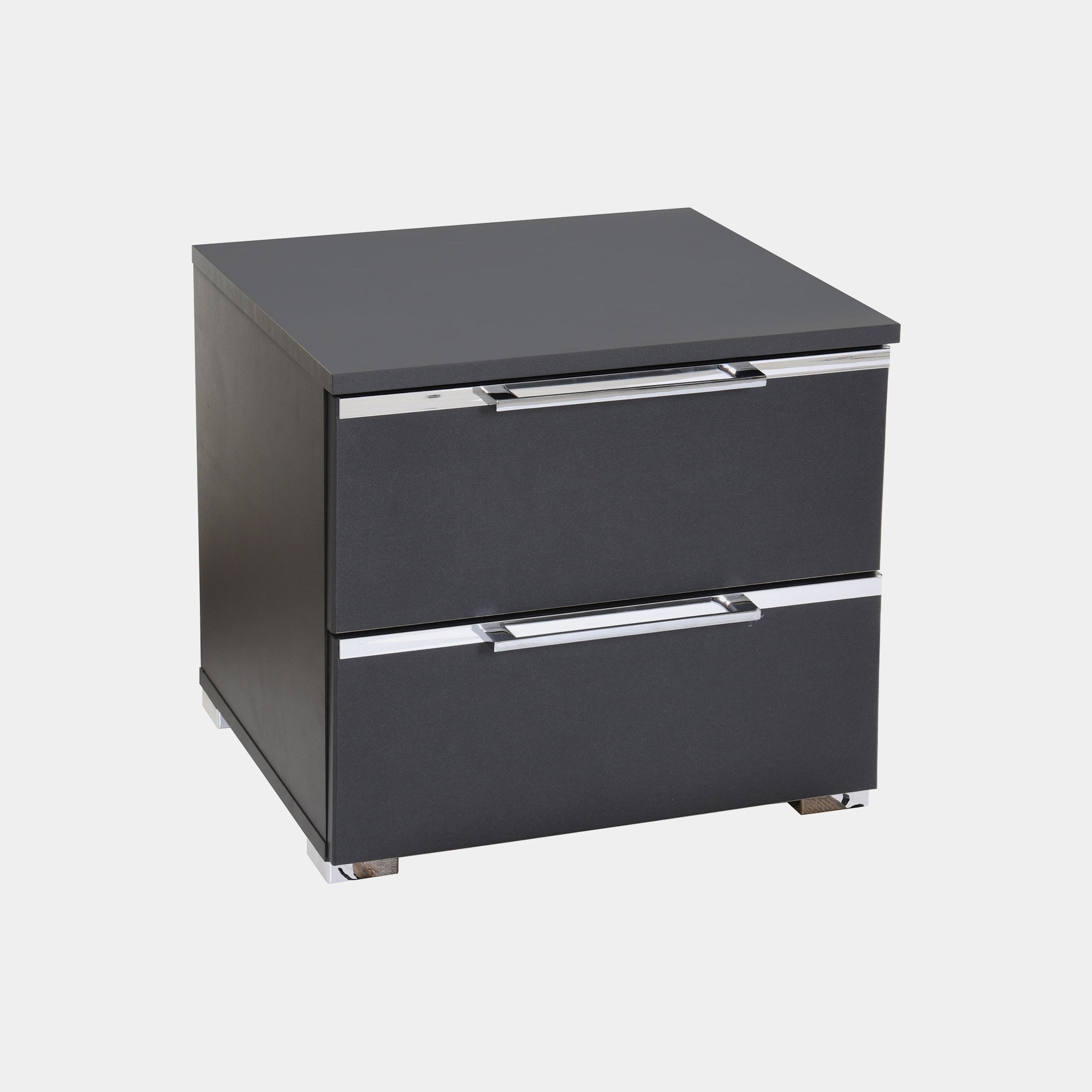 636Z PG1 47cm 2 Drawer Bedside Table In Colour With Horizontal Trim Self Assembly Required