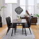 Dining Chair In Dark Grey PU & Black Metal Legs