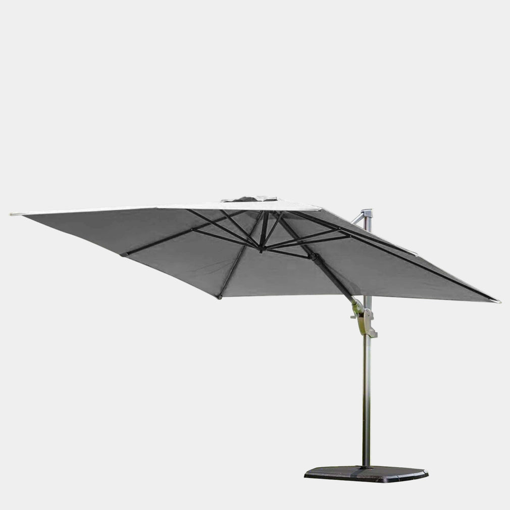 grey patio umbrella uk Biarritz - Square Parasol, Grey with Base
