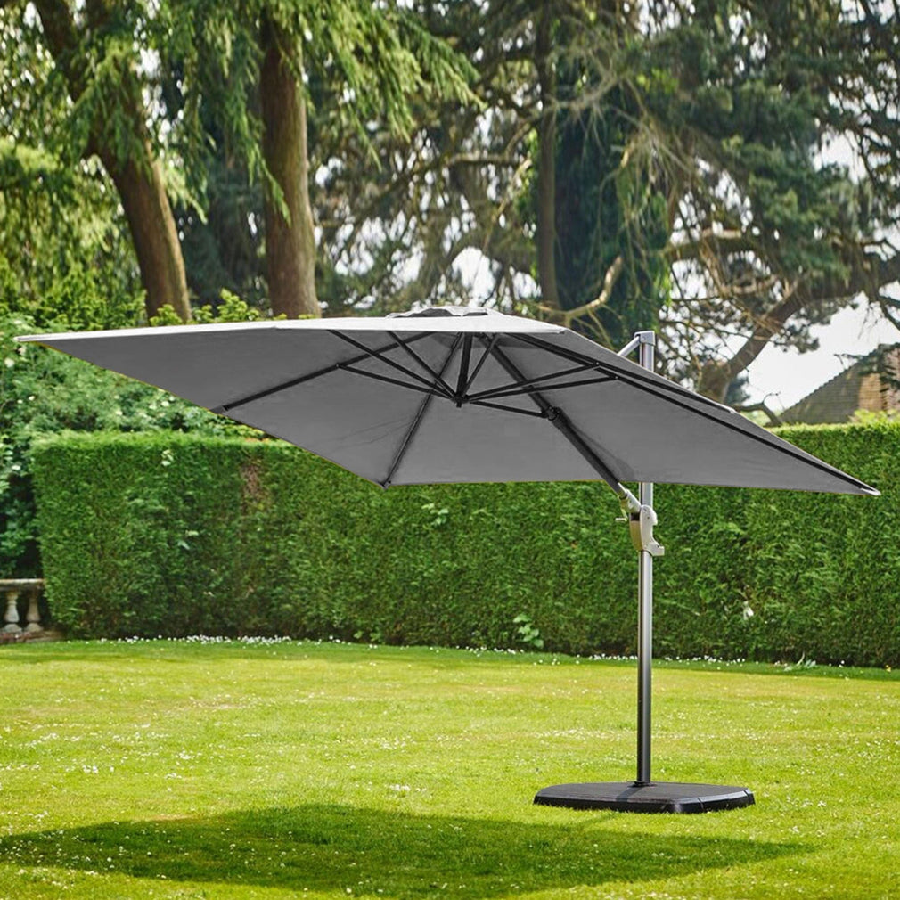 grey patio umbrella uk Biarritz - Square Parasol, Grey with Base