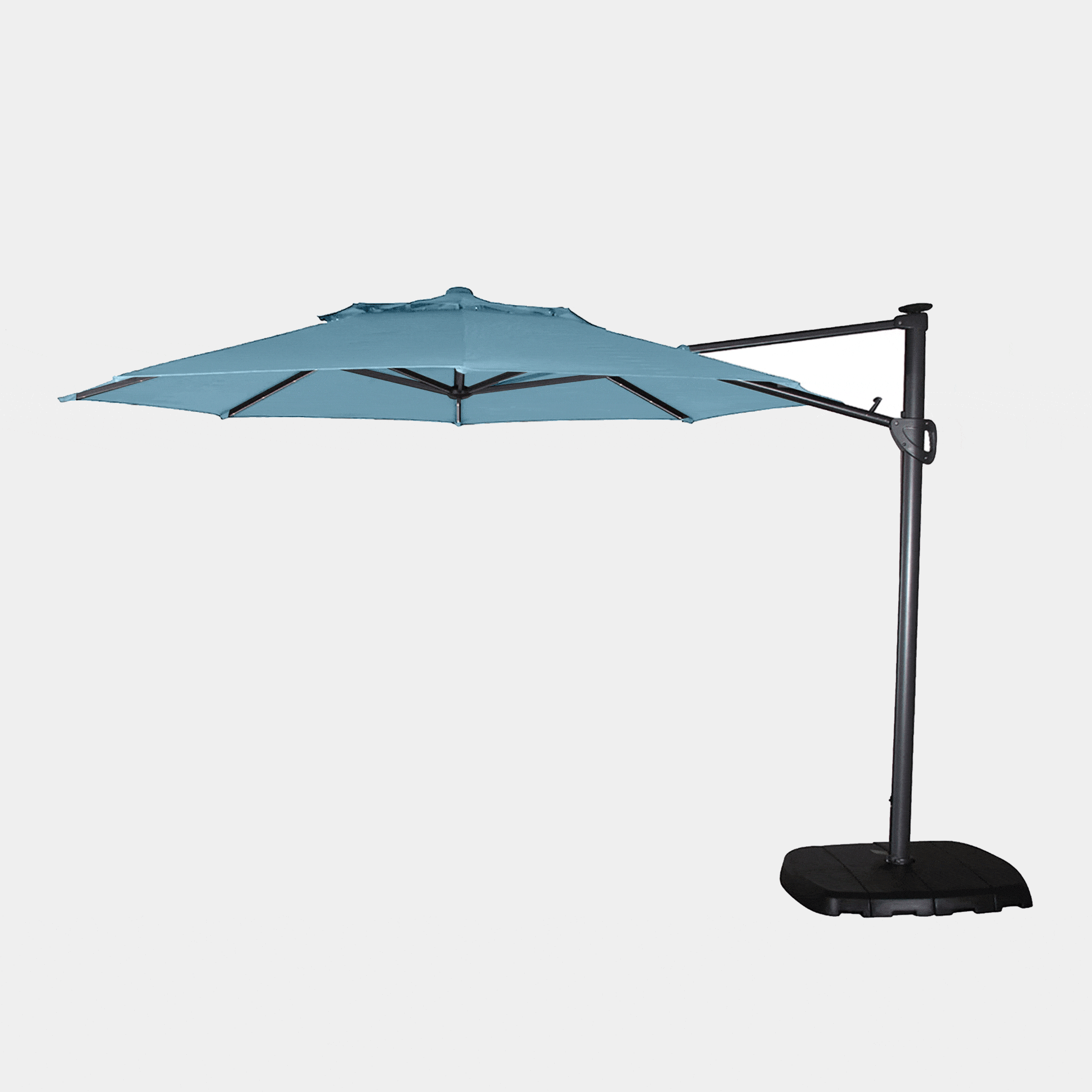 3.3m Round Parasol In Duck Egg Blue Including Cover With Sand & Water Base Self Assemby Required
