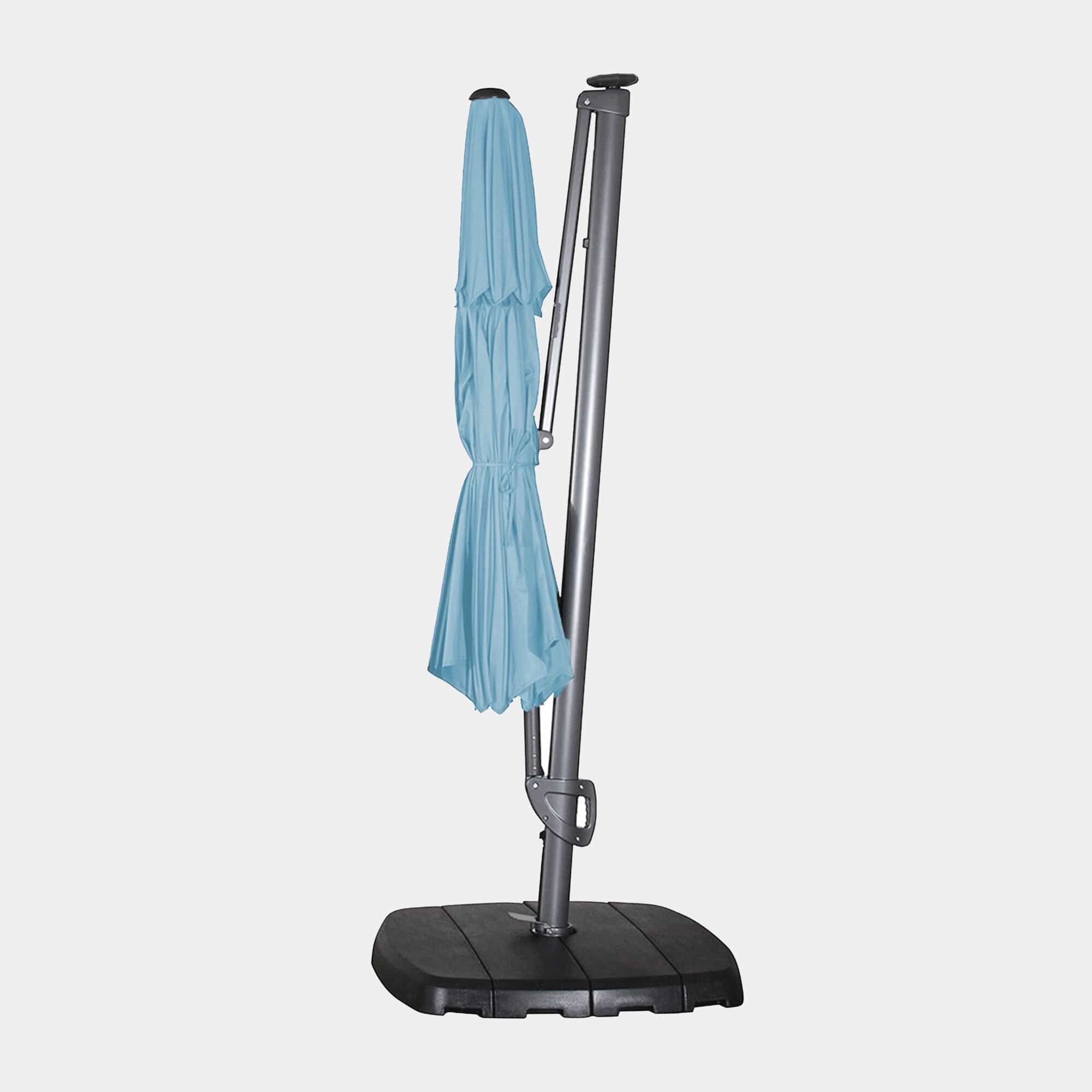 3.3m Round Parasol In Duck Egg Blue Including Cover With Sand & Water Base Self Assemby Required