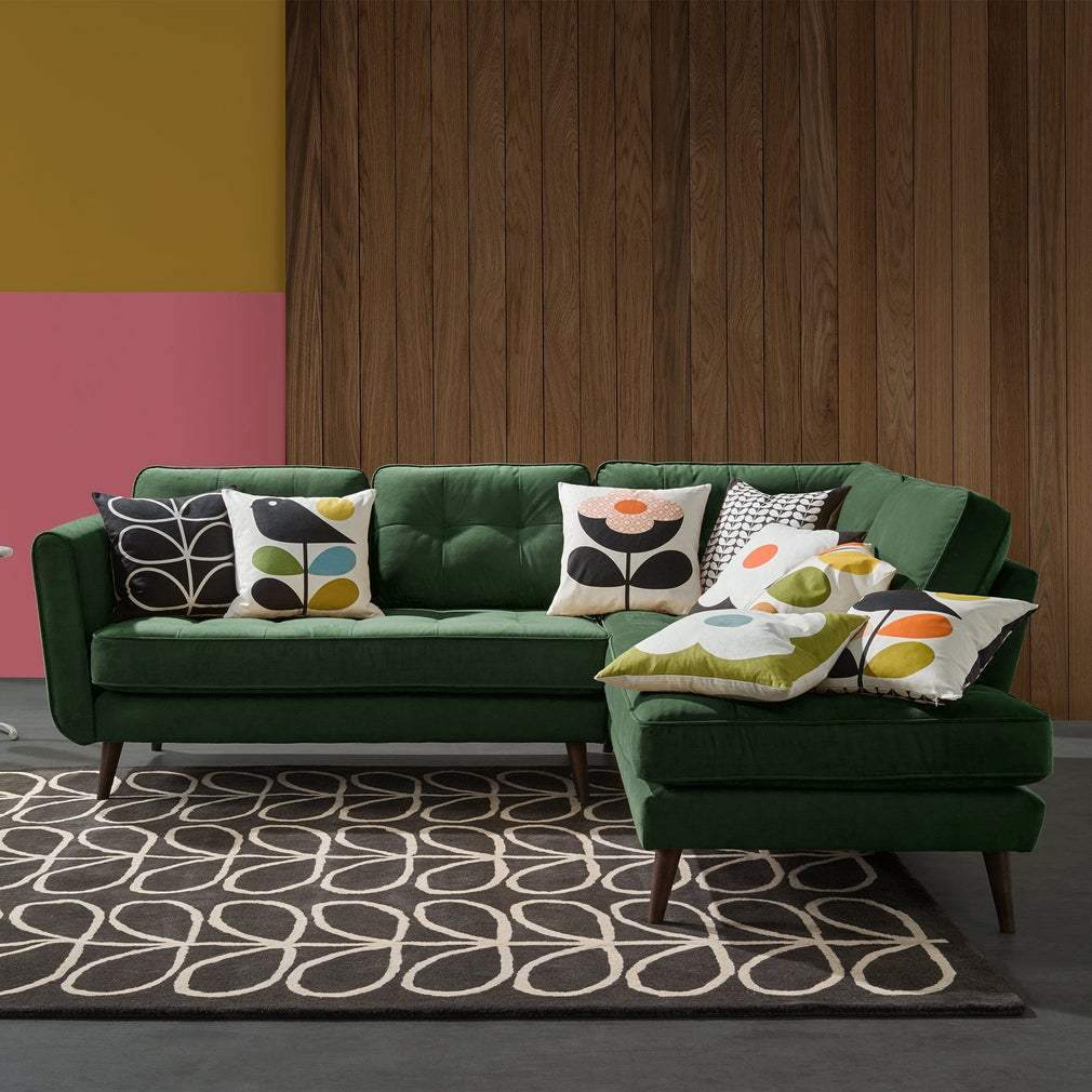 Orla Kiely Ivy - Corner Group With RHF Chaise In Fabric Premium Plain