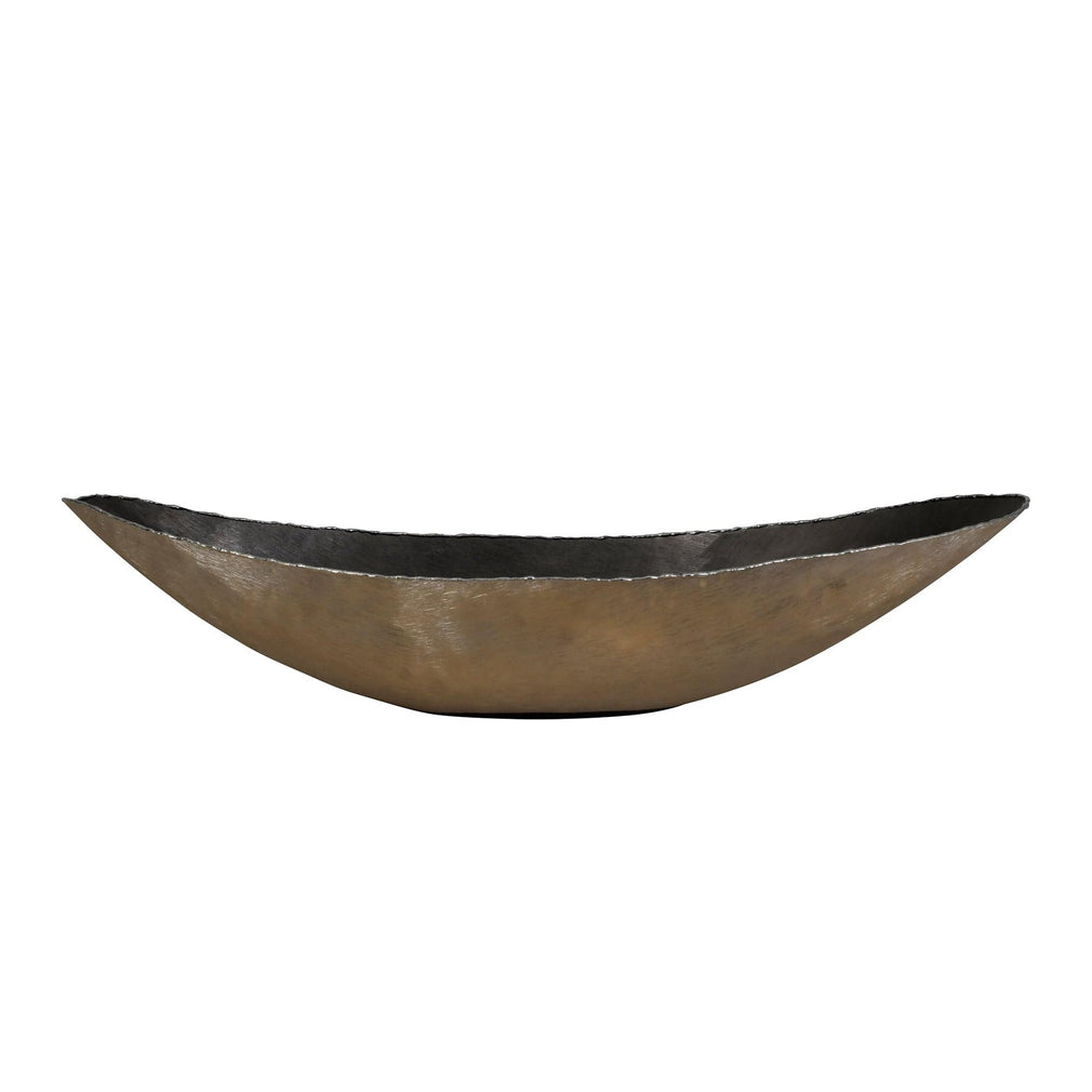 Molten Ellipse Bowl Brushed Gold Metal