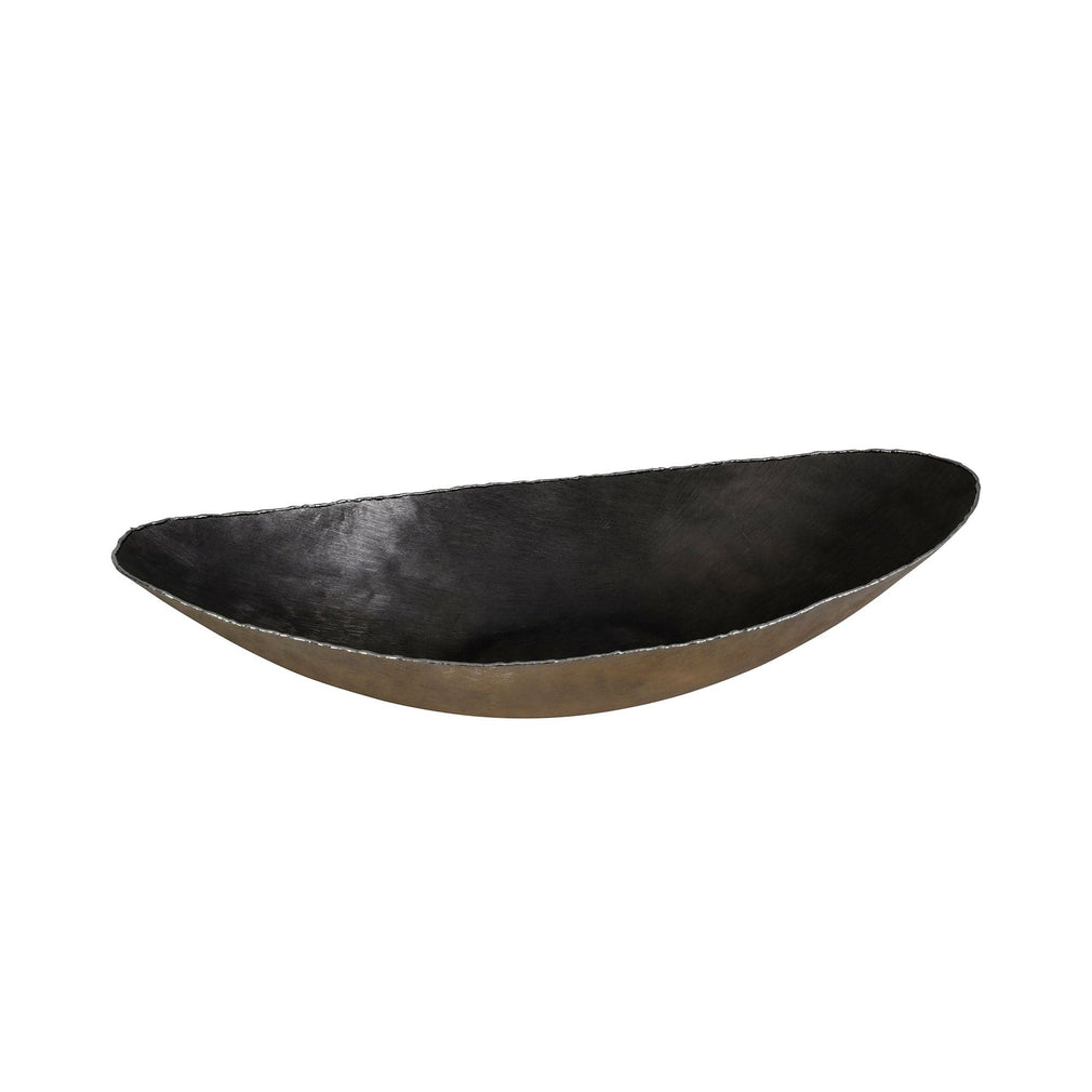 Molten Ellipse Bowl Brushed Gold Metal