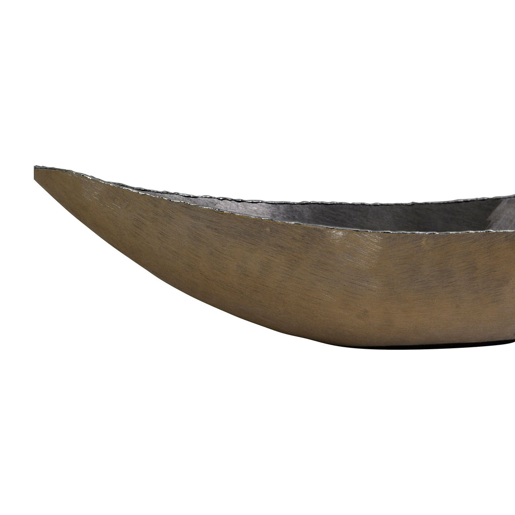 Molten Ellipse Bowl Brushed Gold Metal