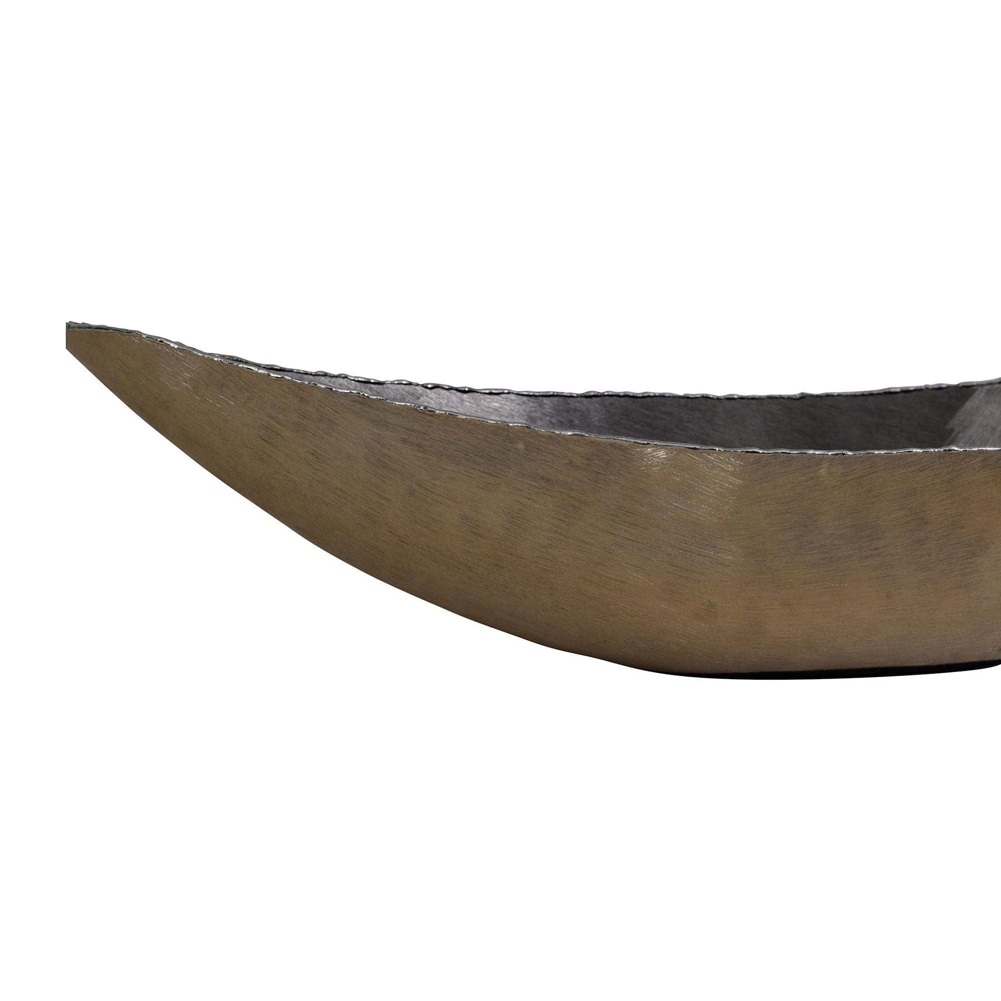 Molten Ellipse Bowl Brushed Gold Metal