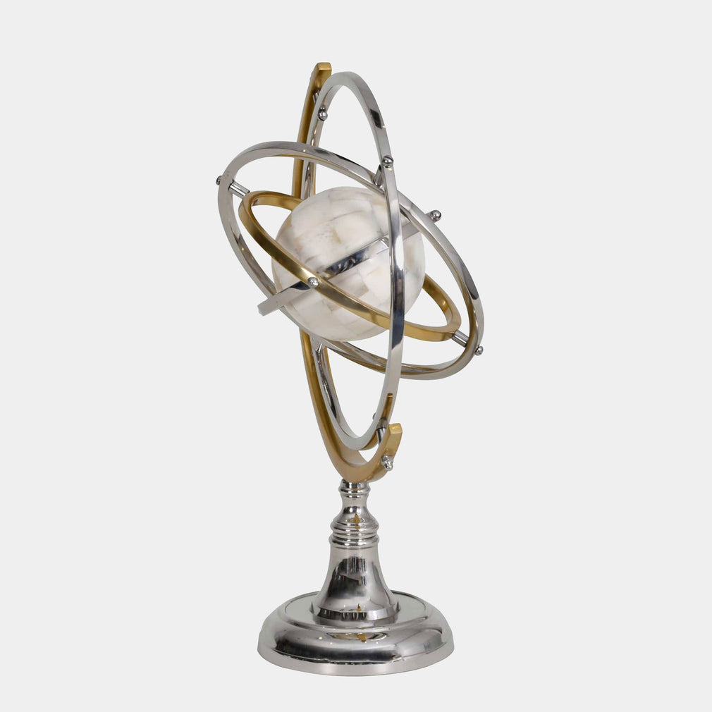 Armilliary - Silver Globe Sculpture