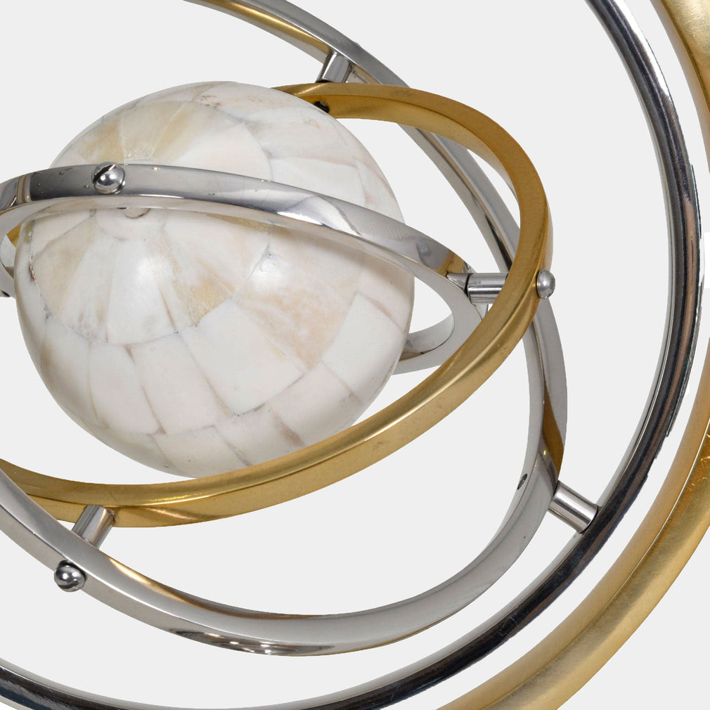 Armilliary - Silver Globe Sculpture