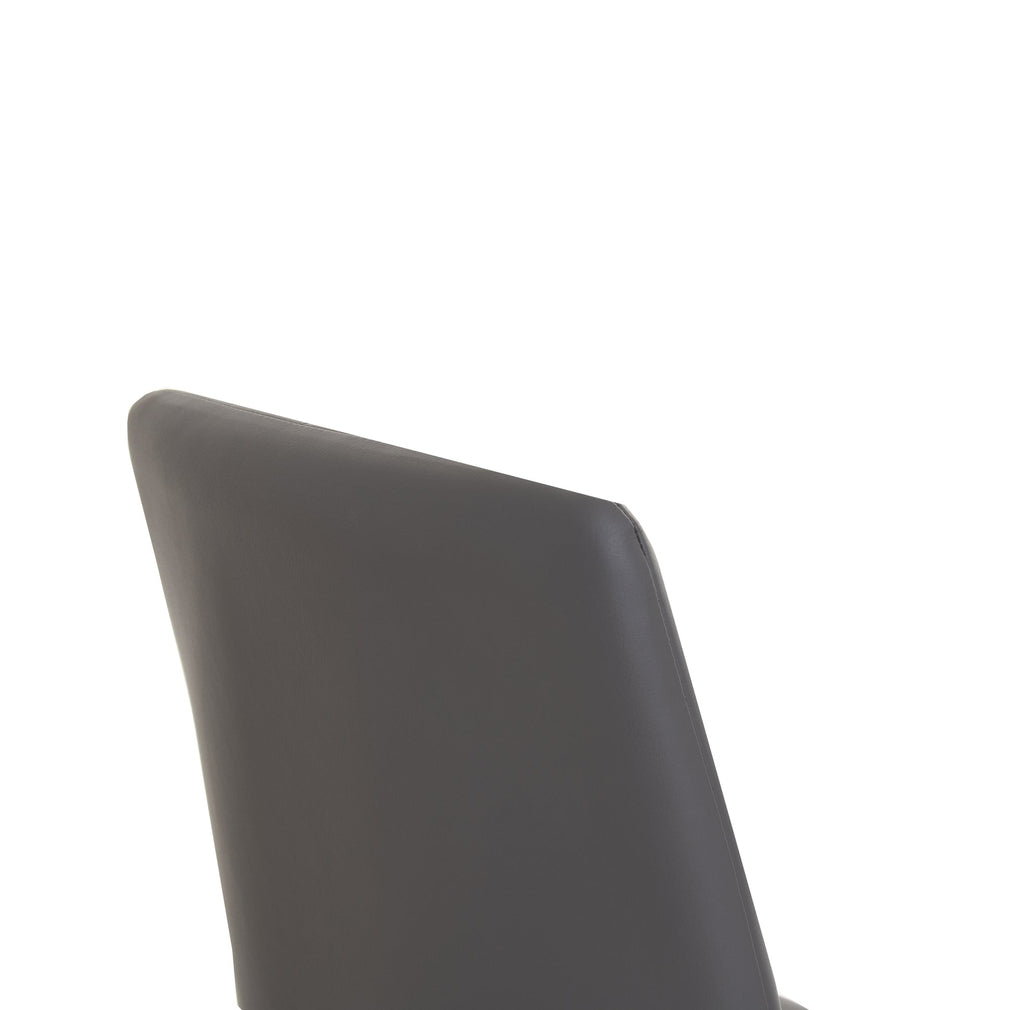 Prato - Cantilever Dining Chair In Dark Grey PU With A Chrome Finished Frame