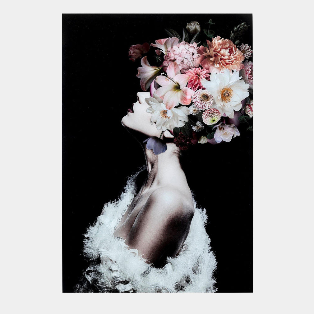 Flowery Beauty Glass Picture 80x120