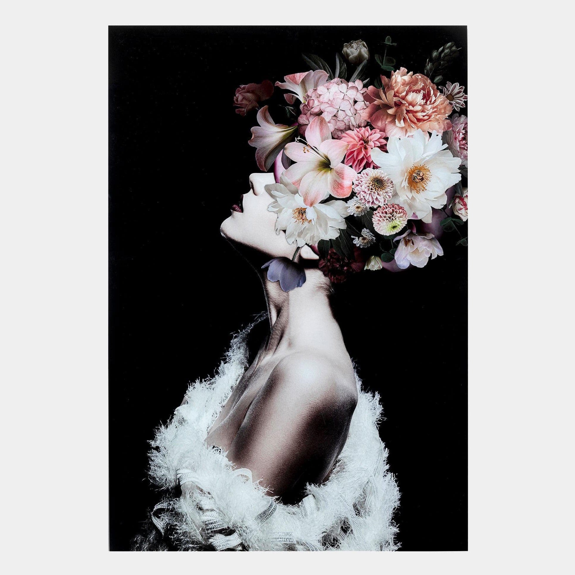 Flowery Beauty - Glass Wall Art