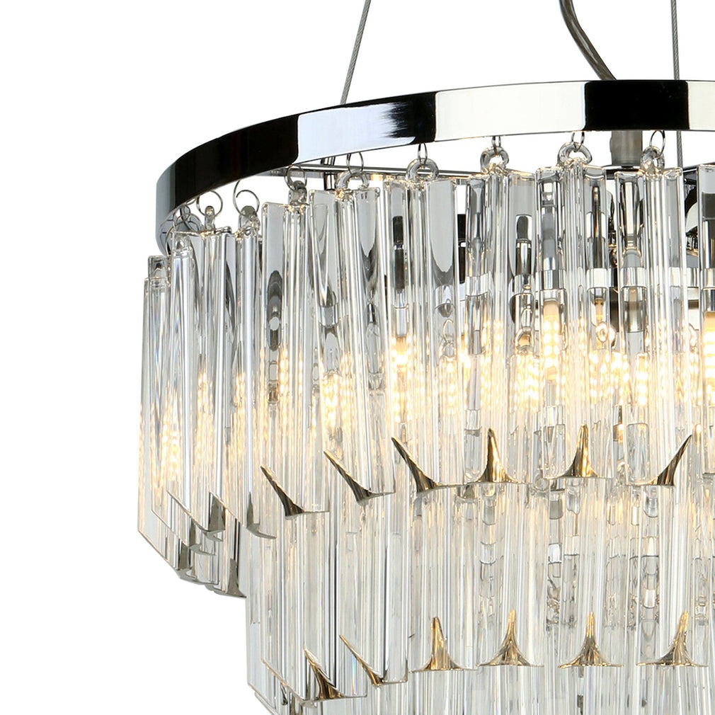 Carra 5 Pendant Clear Polished Nickel