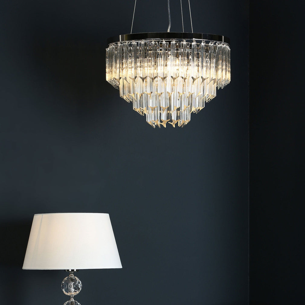 Carra 5 Pendant Clear Polished Nickel