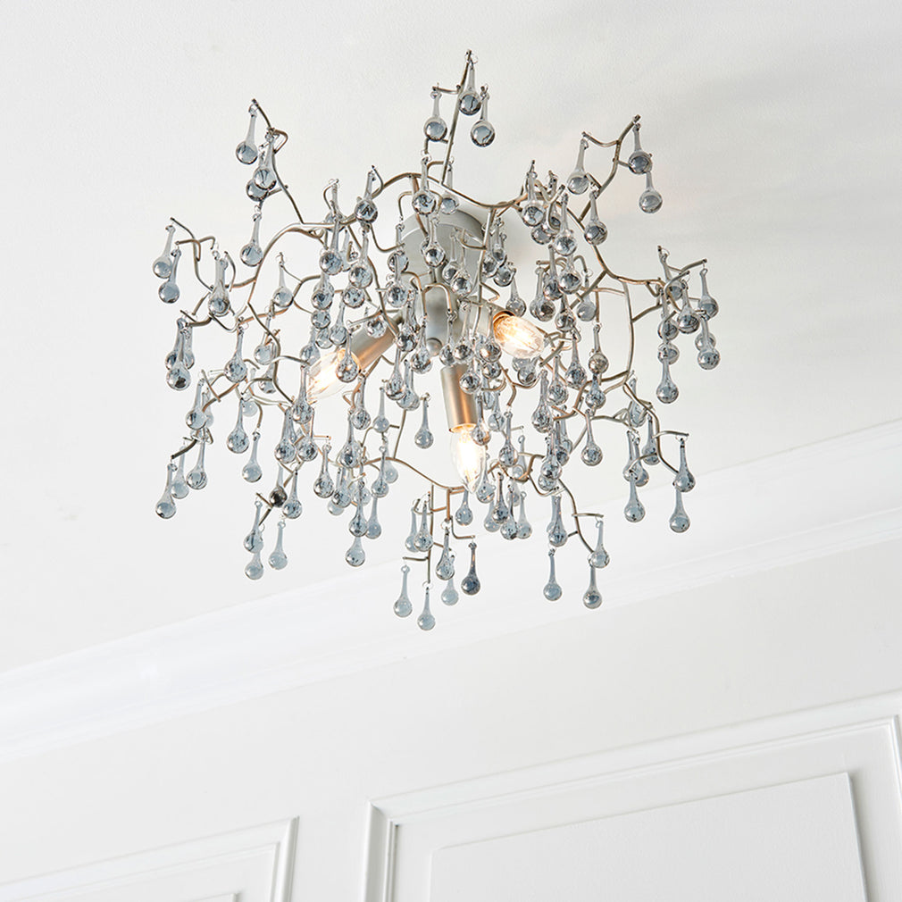 Elsa 3 Light Semi Flush Aged Silver (W1)