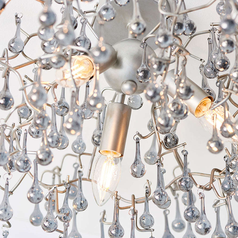 Elsa 3 Light Semi Flush Aged Silver (W1)