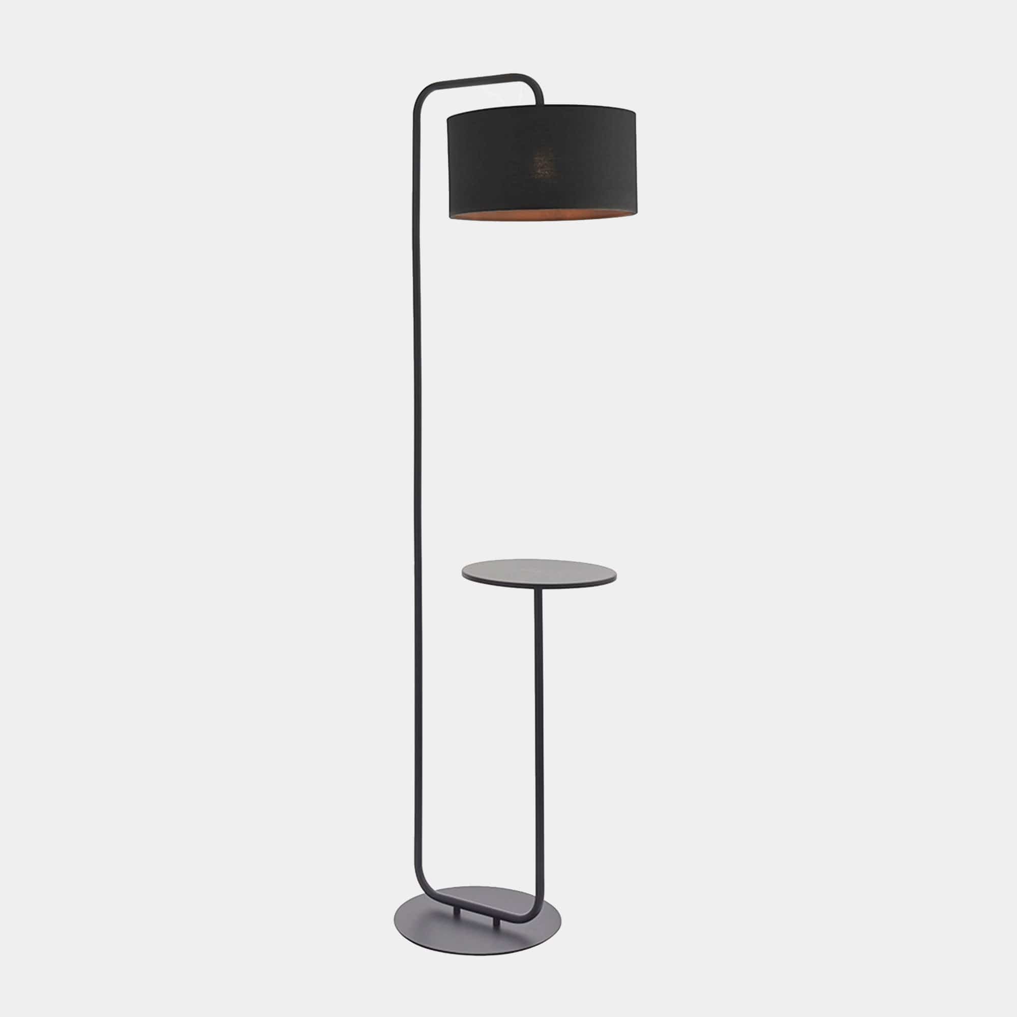 Roy Floor Lamp With Table Satin Black (W1)