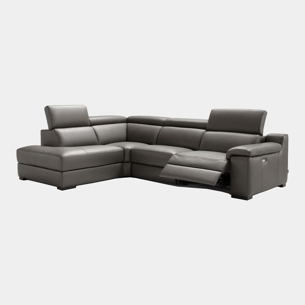 Selvino - 3 Seat RHF Power Recliner LHF Small Chaise In Leather Cat L20