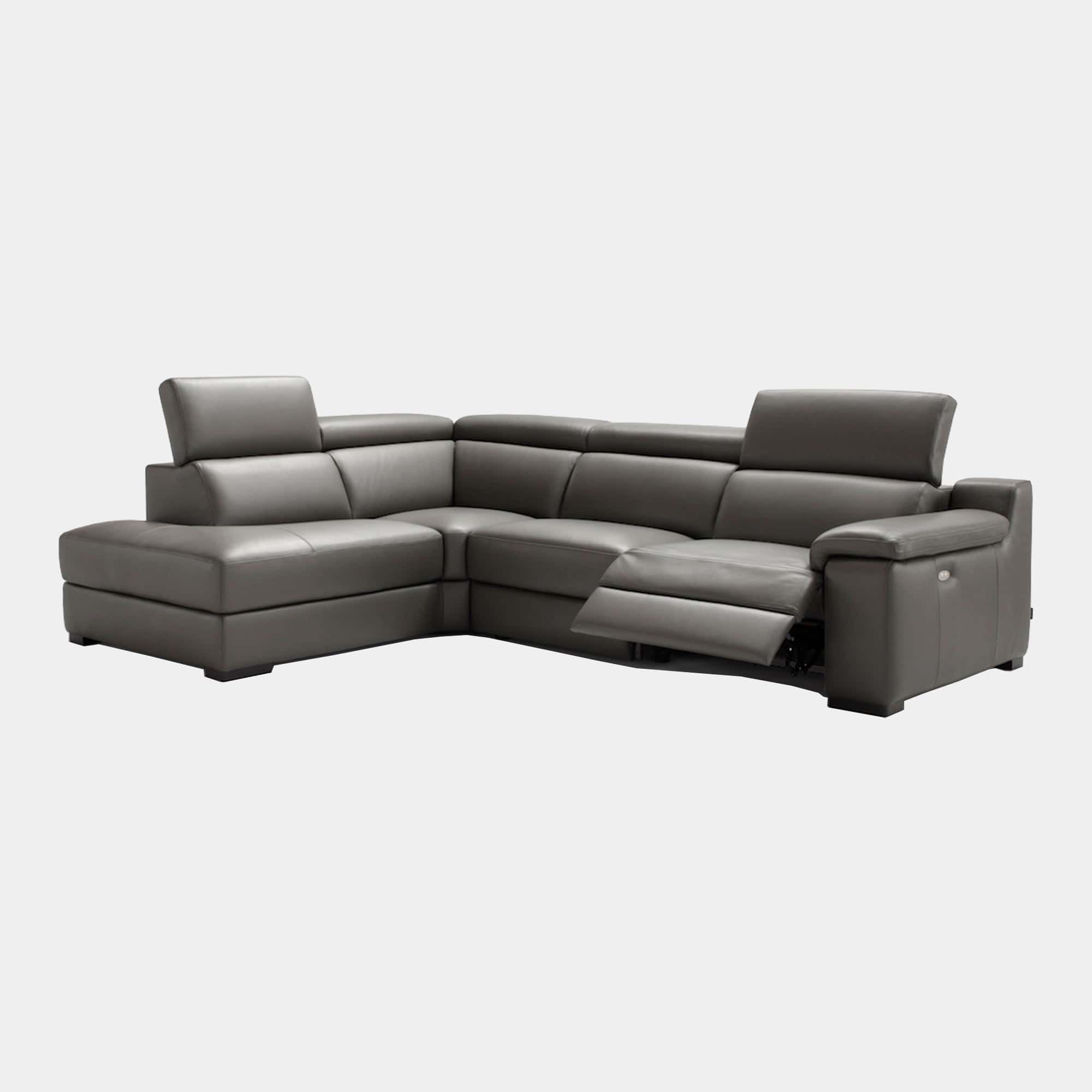 Selvino - 3 Seat RHF Power Recliner LHF Small Chaise In Leather Cat L20