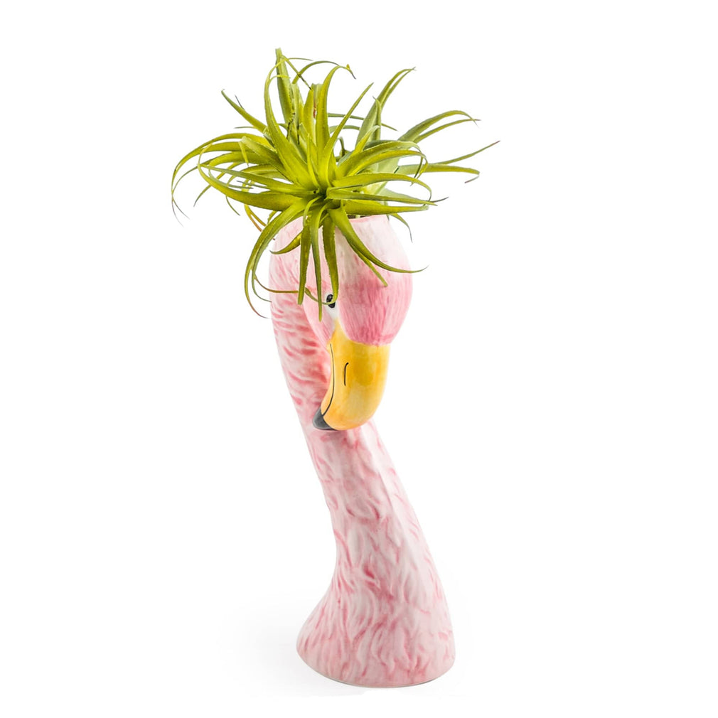 Small Ceramic Pink Flamingo Head Vase