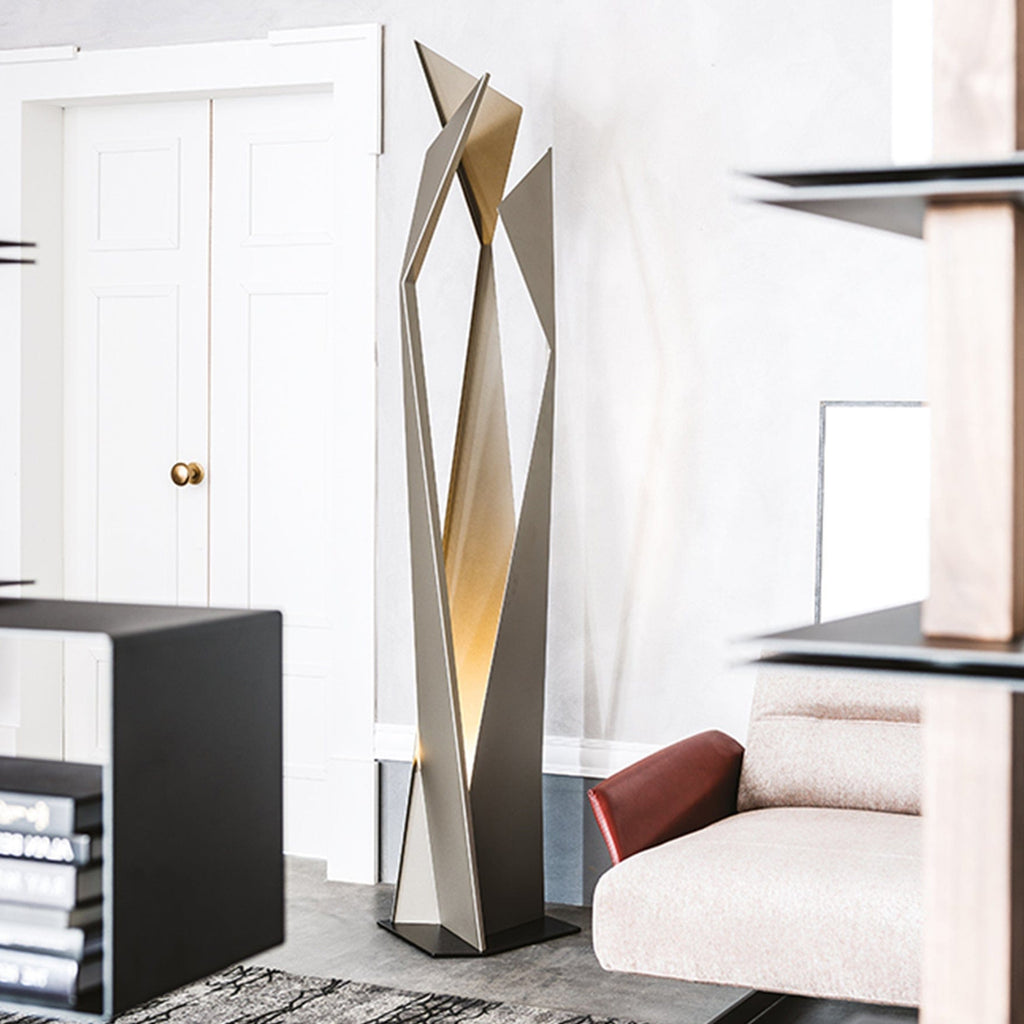 Thriller Floor Lamp Embossed Titanium