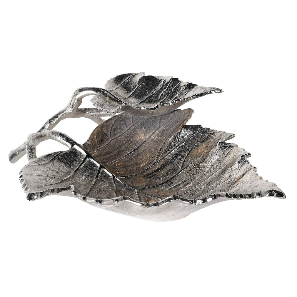 Double Leaf Dish Silver
