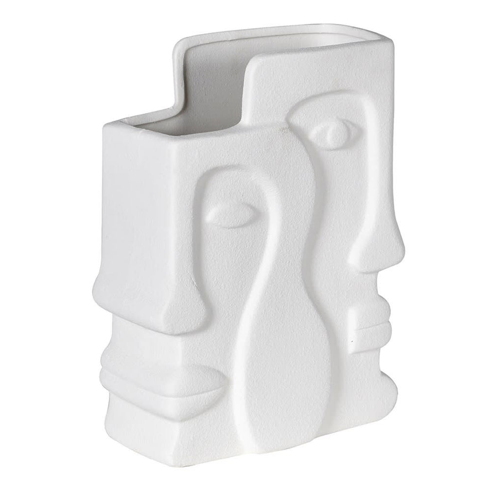 Double Face Vase White