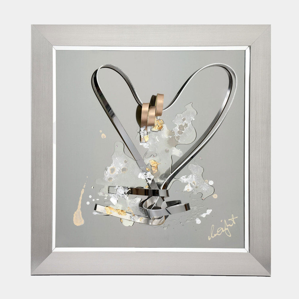 Ribbons Heart - Liquid Wall Art By Clare Wright