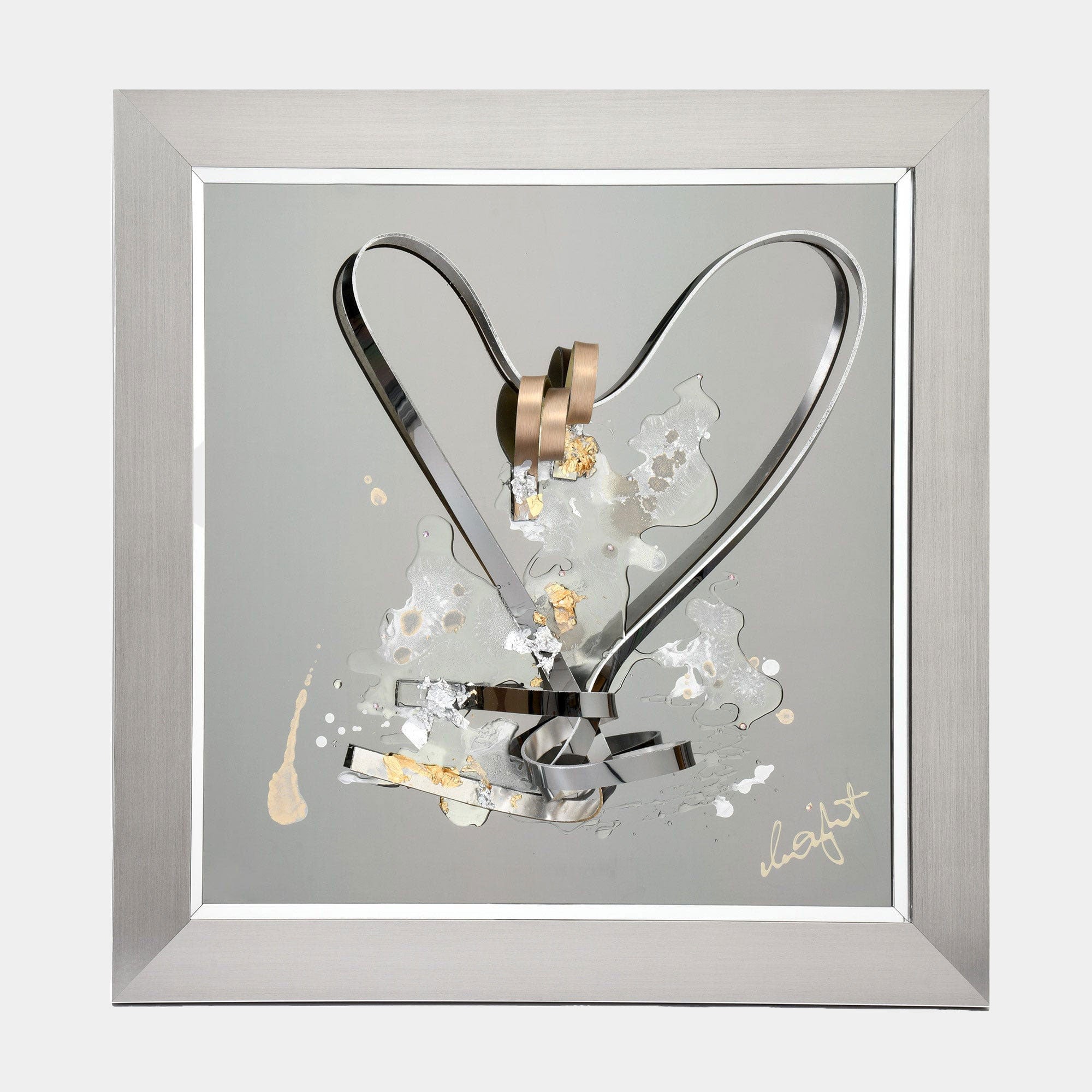 Ribbons Heart - Liquid Wall Art By Clare Wright