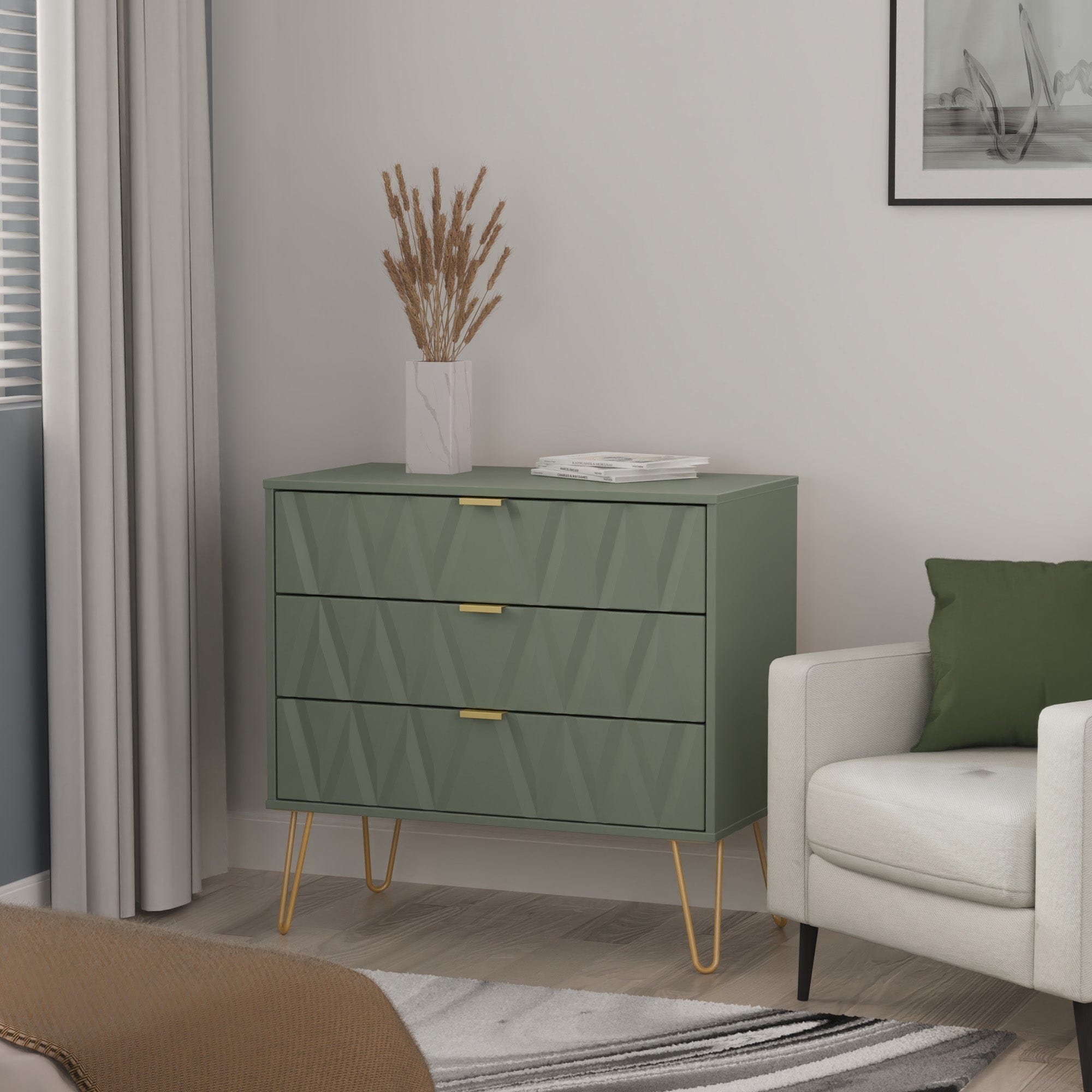 Jewel - 3 Drawer Chest of Drawers, Midi