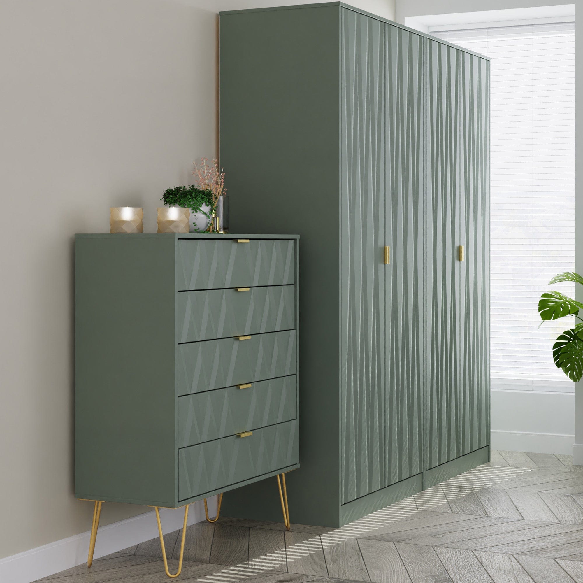 Jewel - 5 Drawer Chest of Drawers, Wide