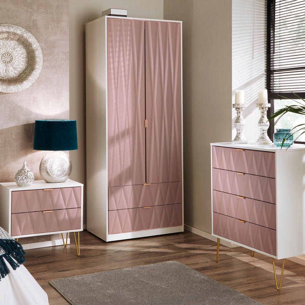Tall 2ft 6in 2 Door/2 Drawer Robe