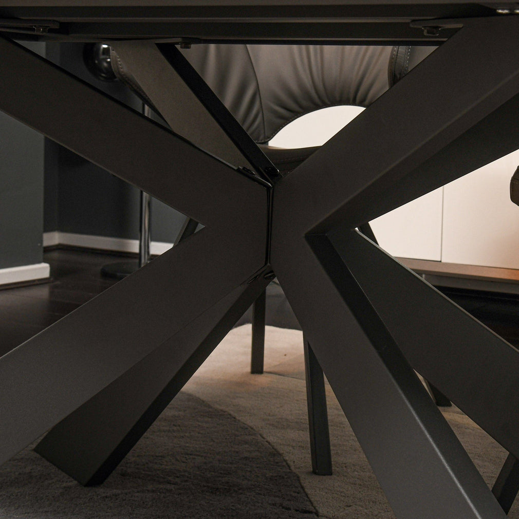 160cm Ext Spider Base Dining Table Dark G