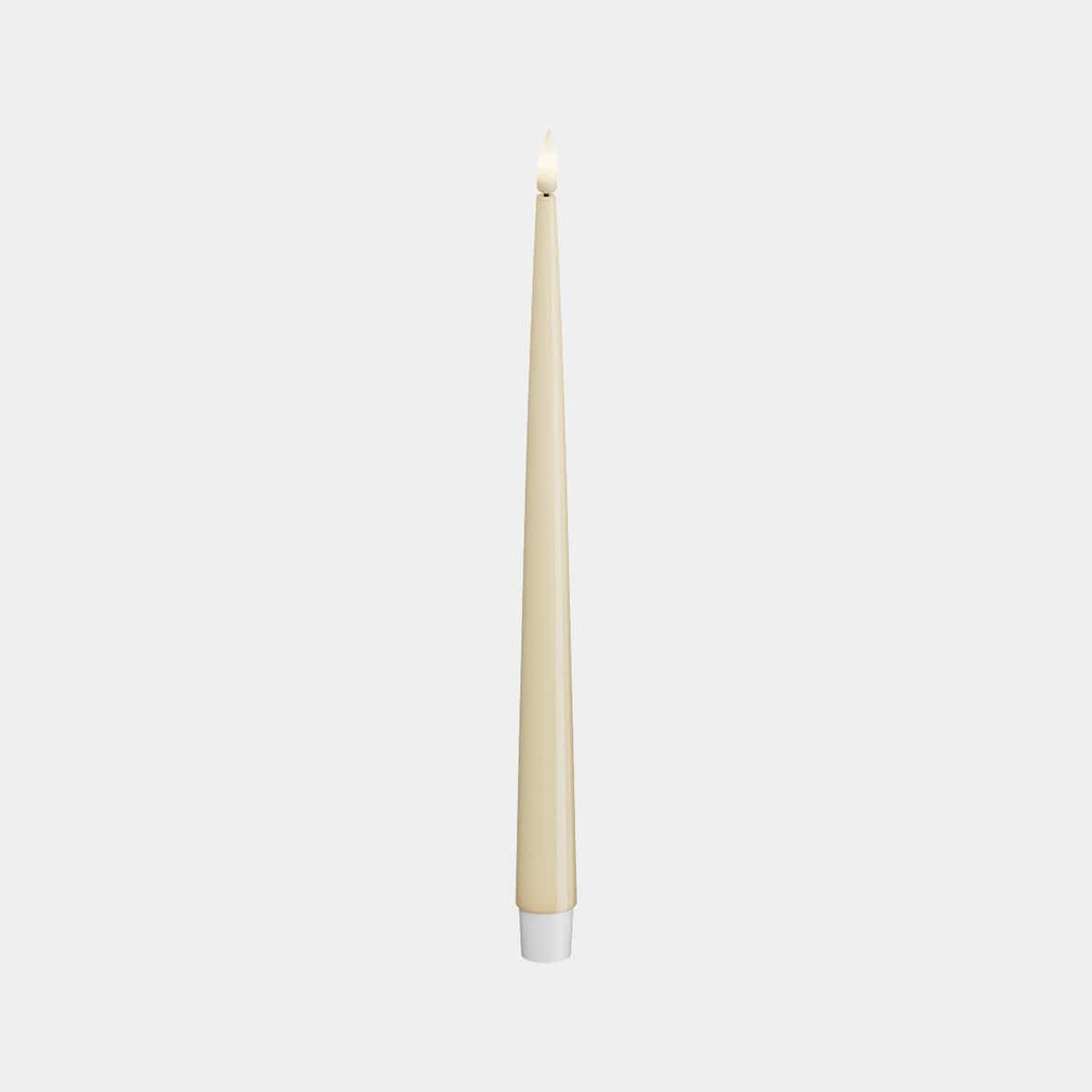 LED Taper Candle Cream 28cm Pack of 2 (BA)