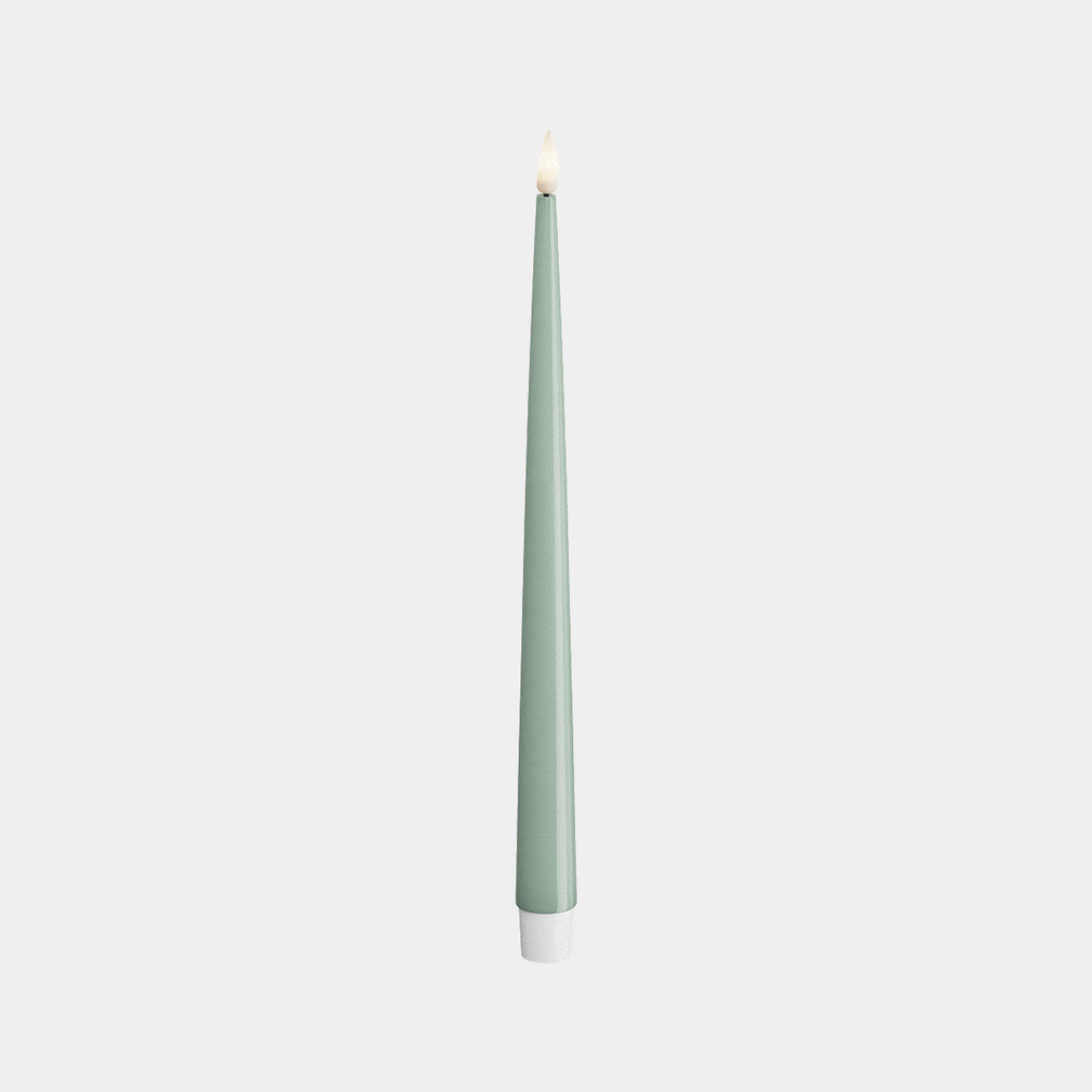 LED Taper Candle Salvie Green 28cm Pack of 2 (BA)
