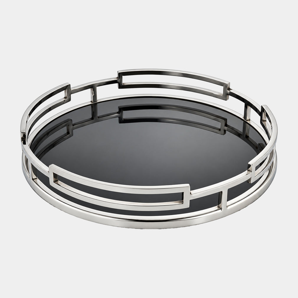 Obsidian Black - Decorative Tray, Round