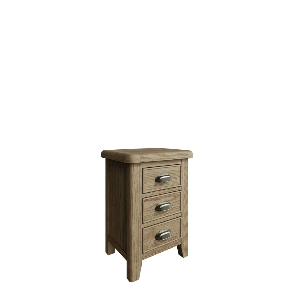 Farringdon - 3 Drawer Bedside Oak Finish