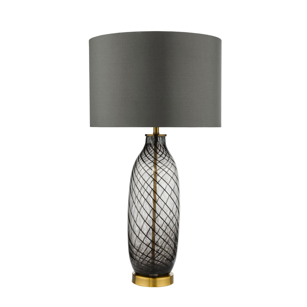 Uzra Smoke Glass Table Lamp