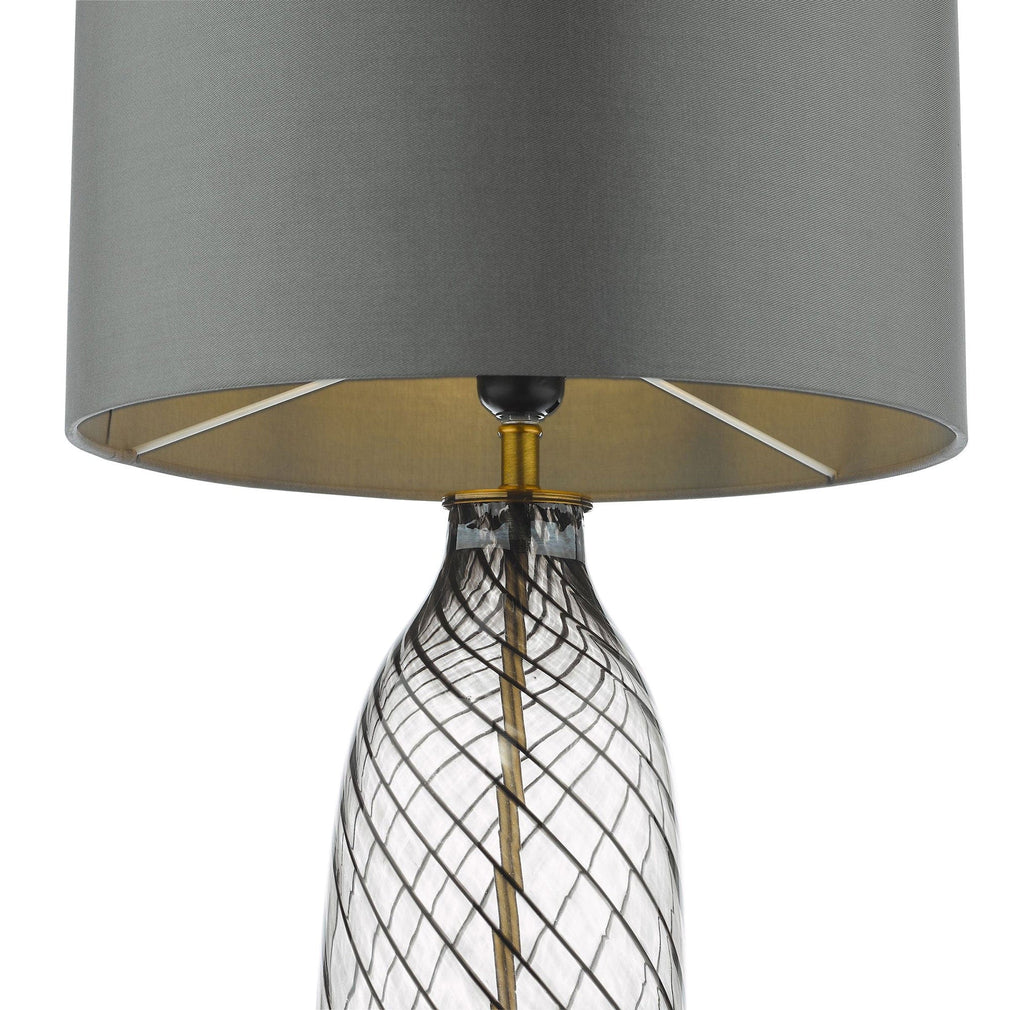 Uzra Smoke Glass Table Lamp
