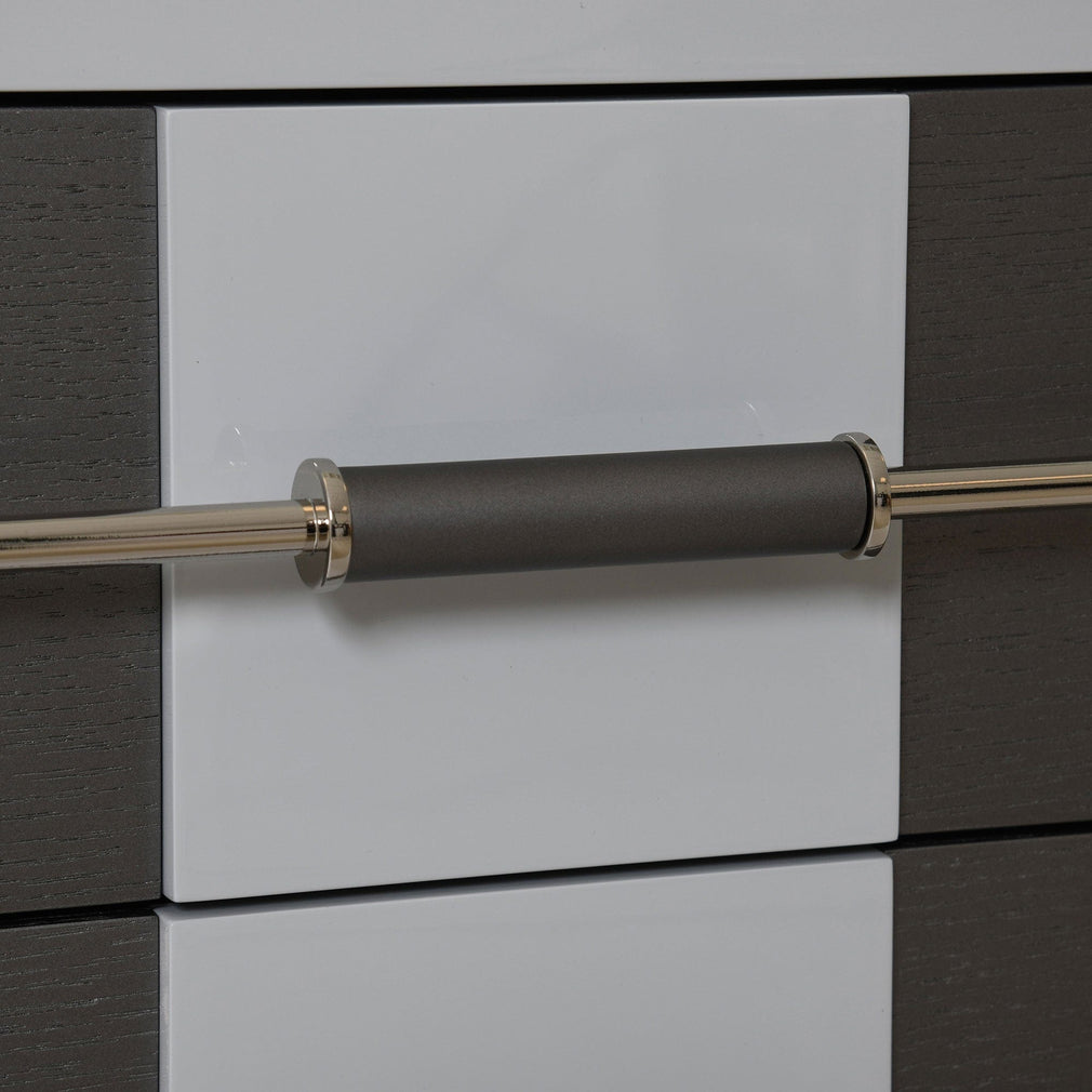 55cm wide Bedside Table  Handle In Oak/St Steel
