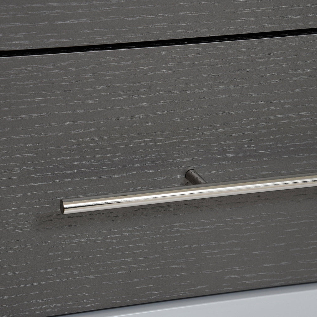 55cm wide Bedside Table  Handle In Oak/St Steel