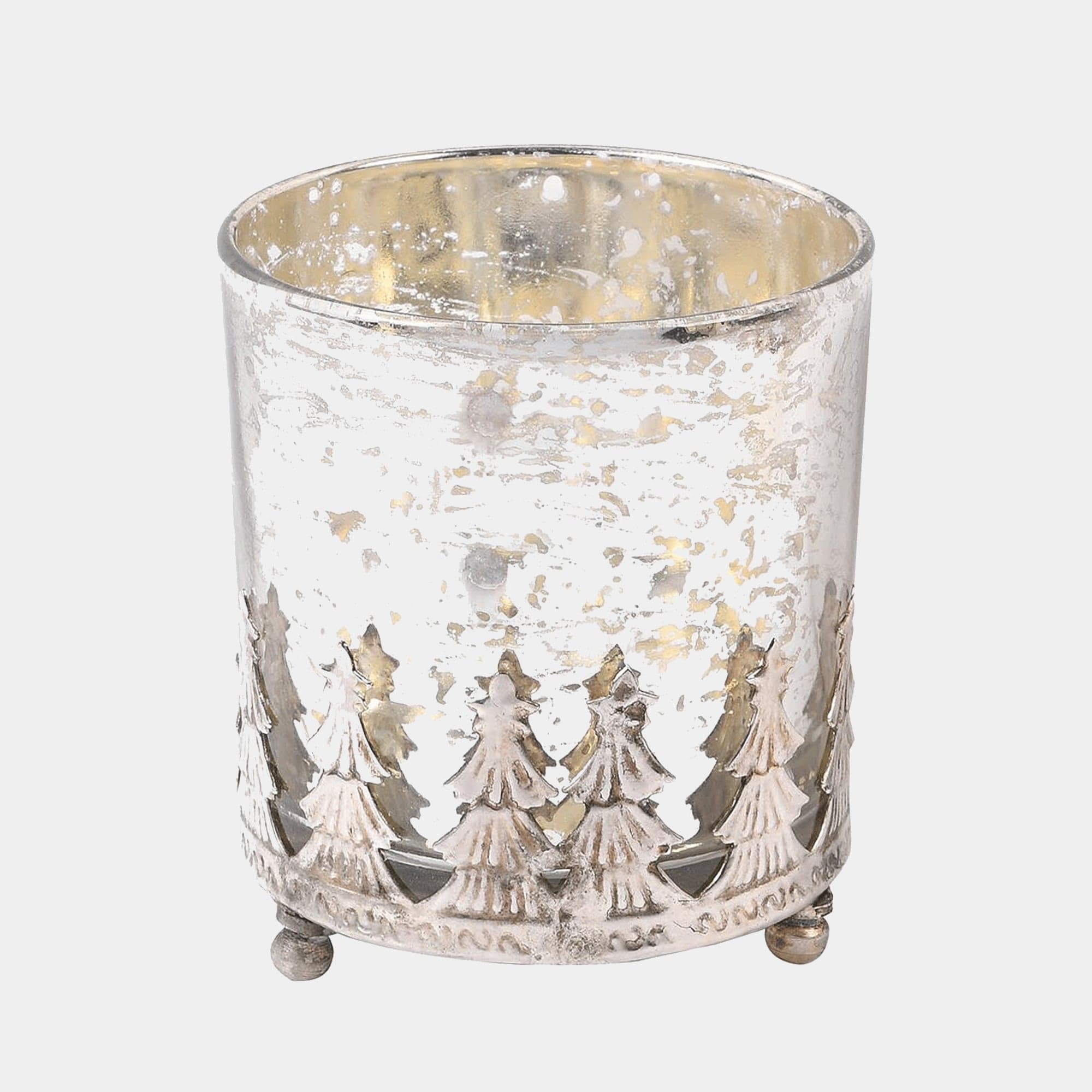Antique Silver Xmas Tree Votive (GI)