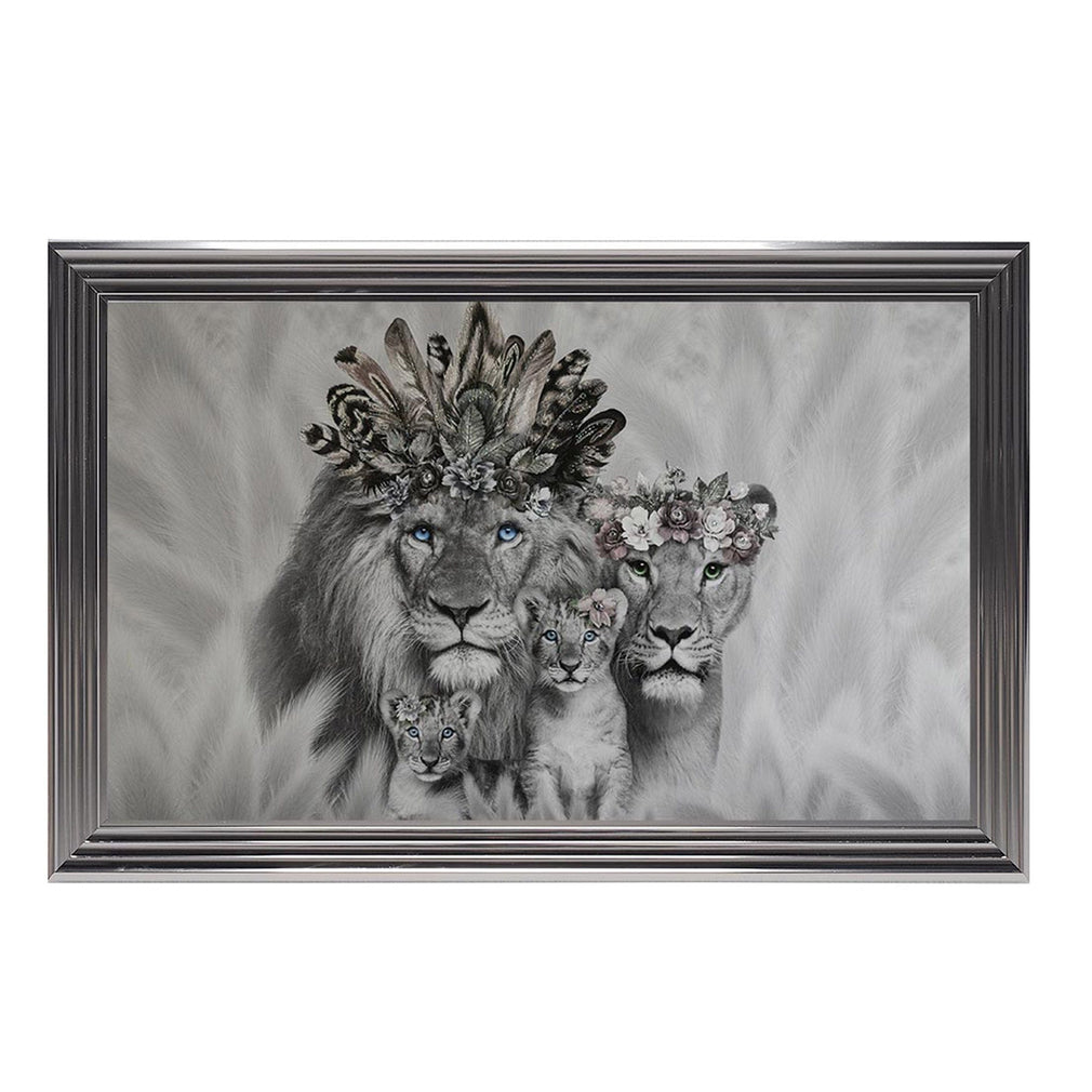 Lion Family With Two Cubs