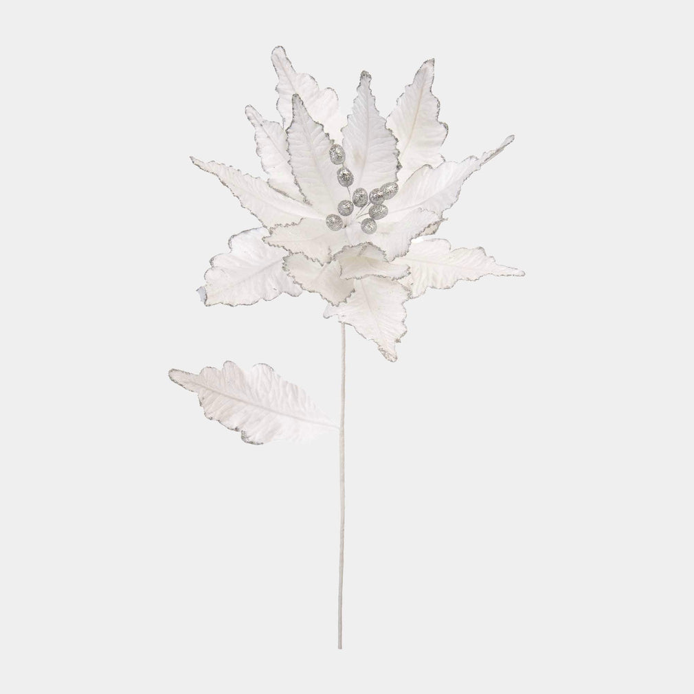 Velvet Poinsettia - White Stem