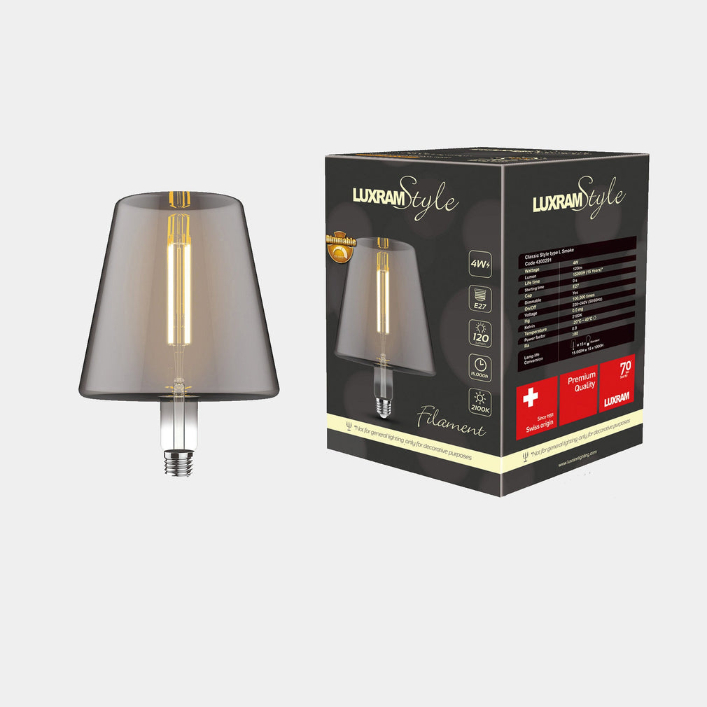 Naples - Decorative E27 Smoked LED Light Bulb